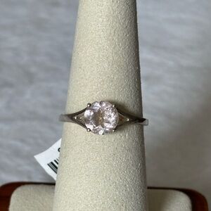 NWT 7mm Round Solitaire Natural Pink Morganite 925 Sterling Silver Ring